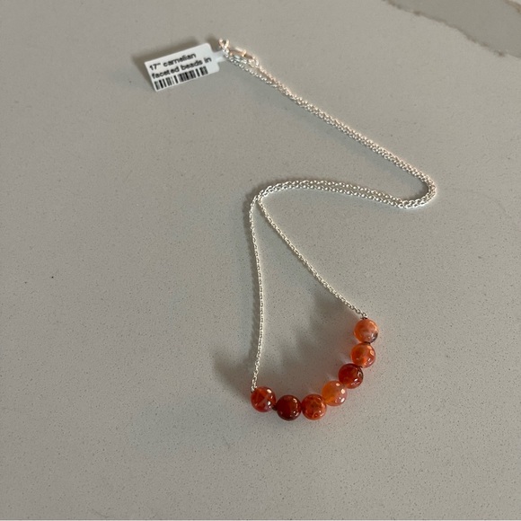 One of a kind faceted Carnelian beads in center of 17”necklace - Picture 6 of 10